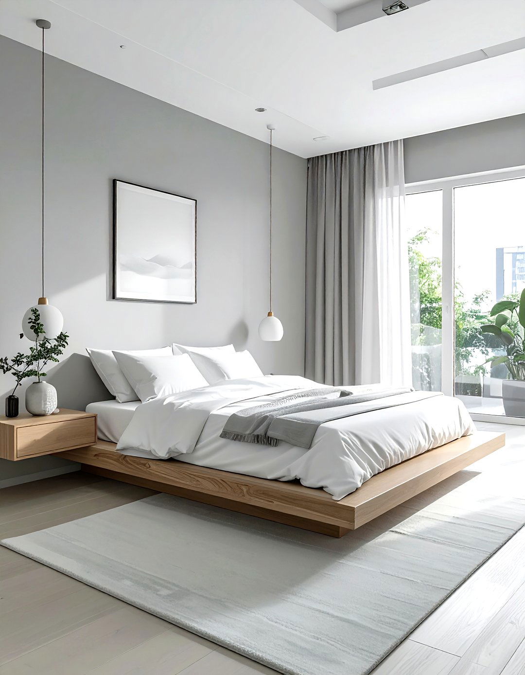 Light grey minimalist bedroom - 30 contemporary grey bedroom ideas