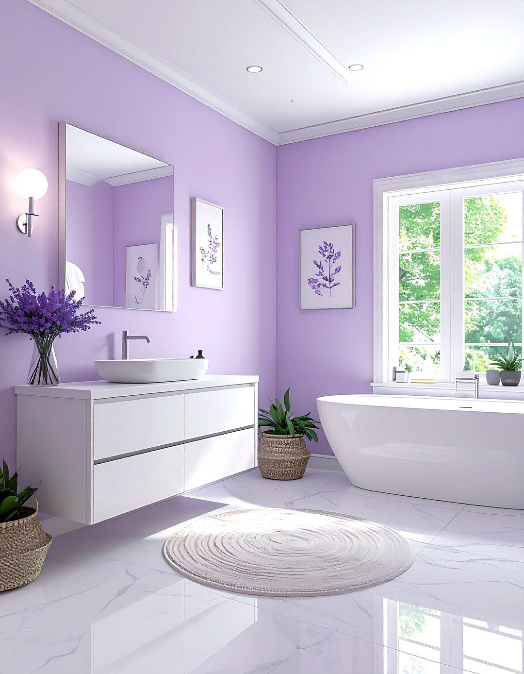 Light lavender bathroom - 30 purple bathroom color schemes