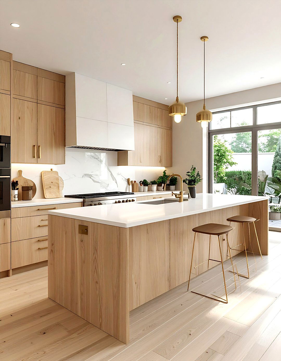 Light oak kitchen cabinets - 30 natural wood kitchen cabinet ideas