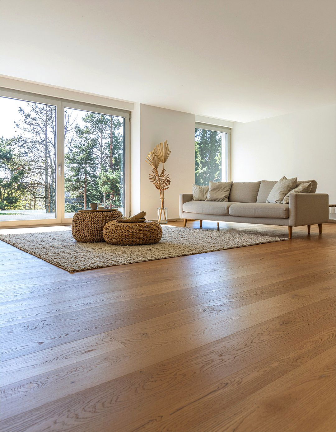 Light oak wood flooring - 30 Scandinavian minimalist living room ideas