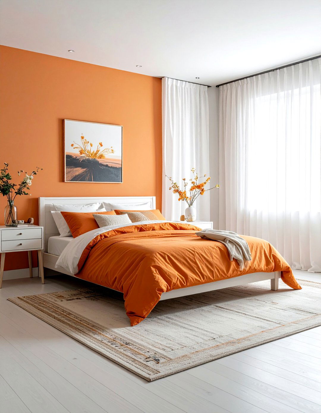 Light orange bedroom - 30 orange bedroom decor ideas