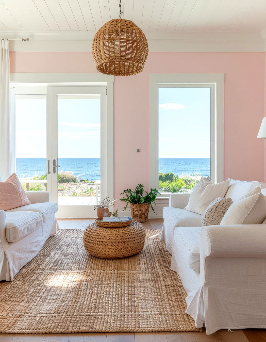 Light pink living room - 30 living room pink walls