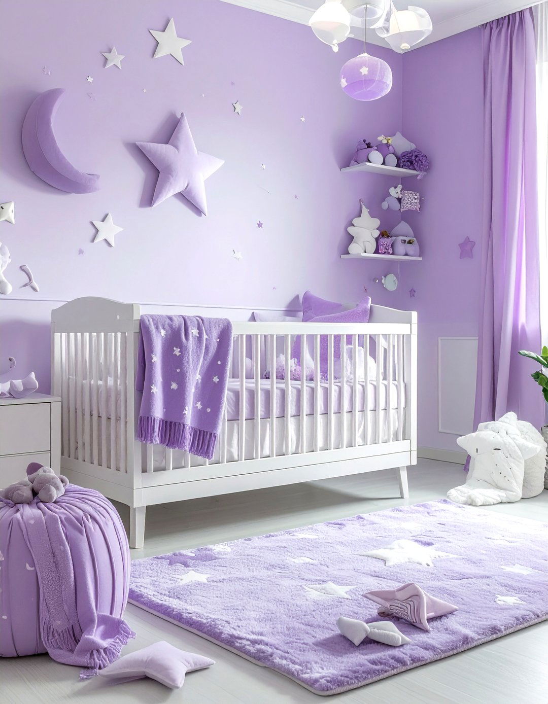 Light purple and white nursery - 30 purple and white bedroom ideas