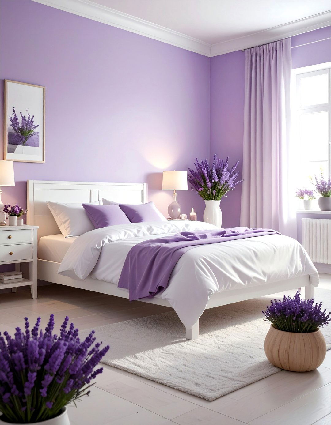 Light purple guest room - 30 purple and white bedroom ideas