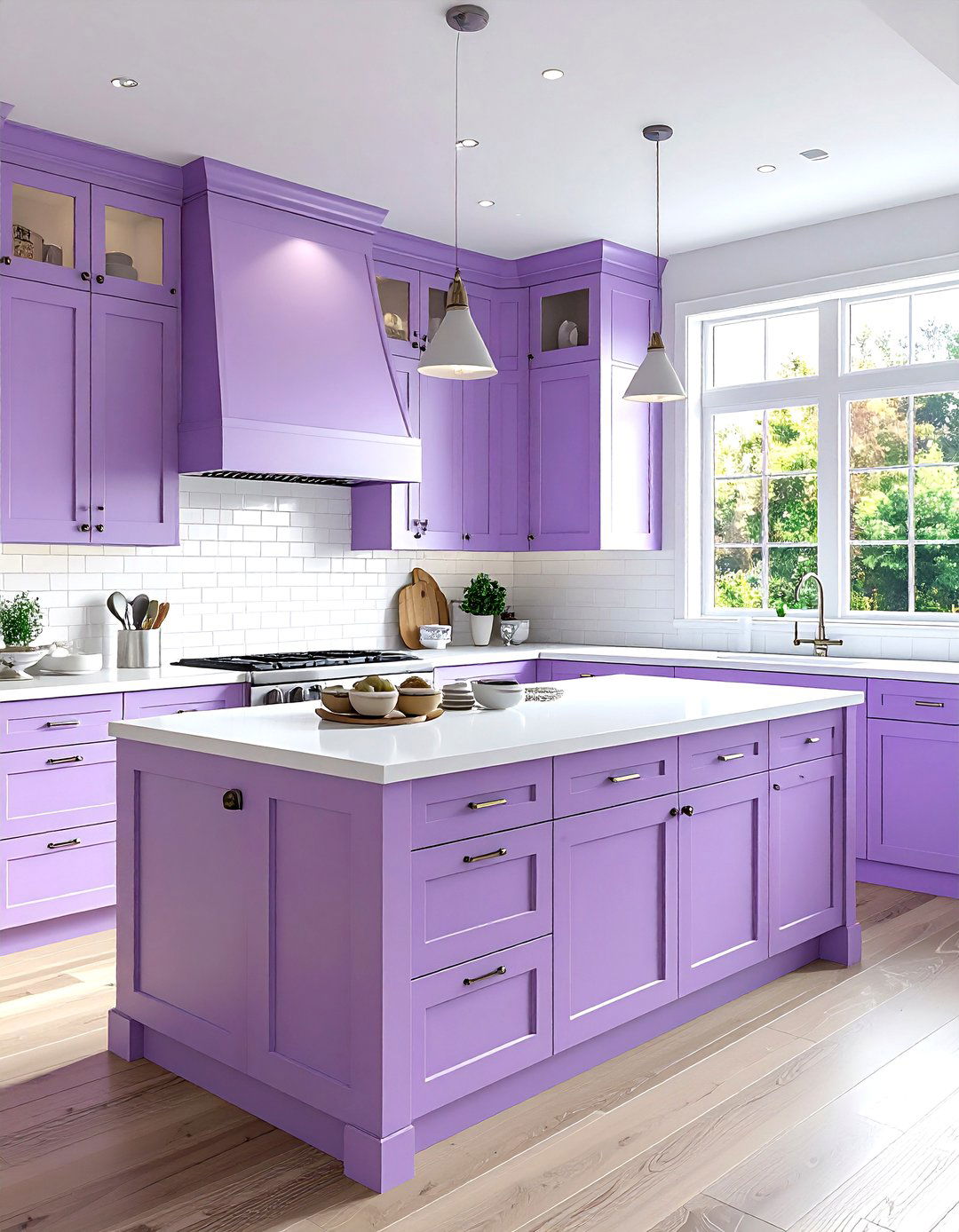 Light purple kitchen cabinets - 30 purple and white kitchen ideas