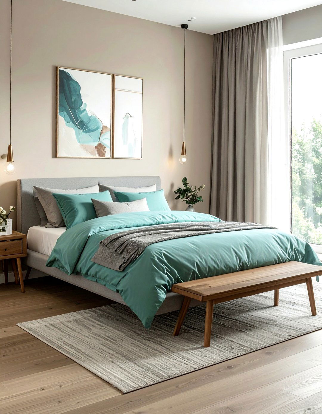 Light teal bedding - 30 minimalist teal bedroom ideas