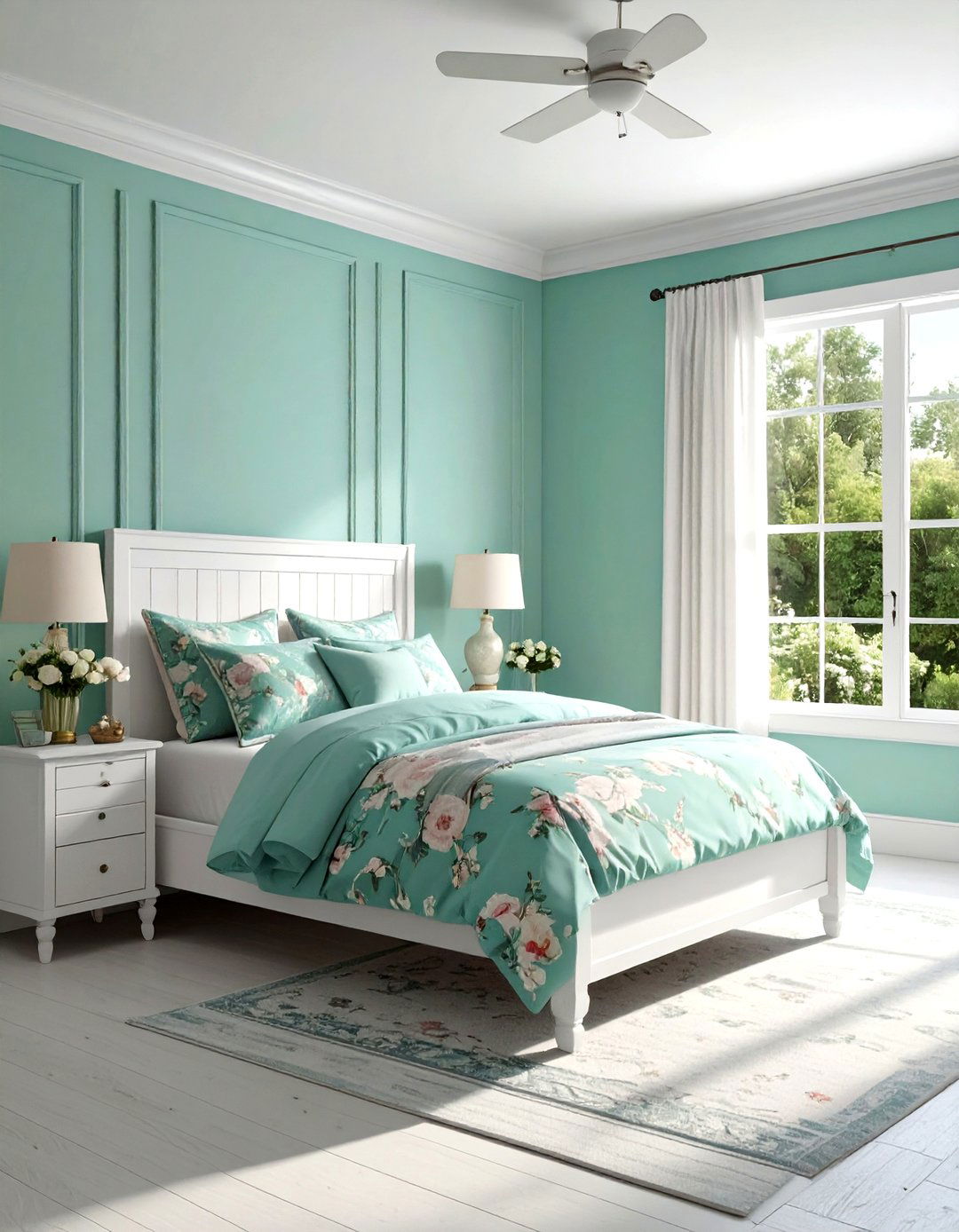 Light teal farmhouse bedroom - 30 farmhouse teal bedroom ideas