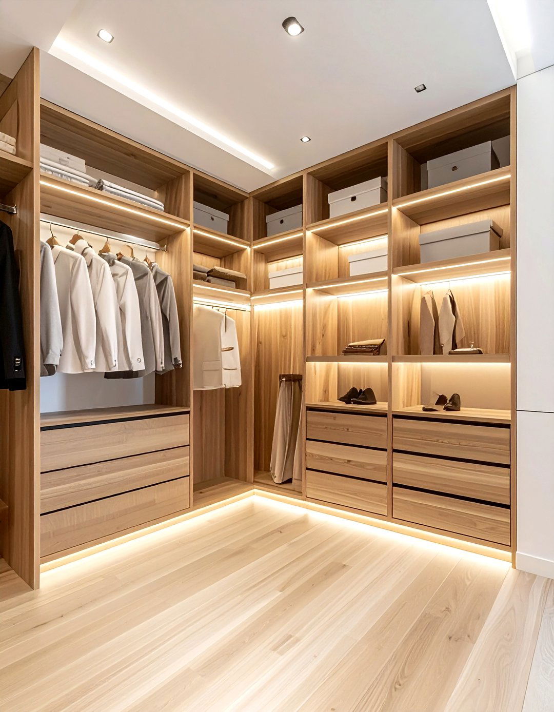 Light wood closet organizer - 30 light wood decor ideas