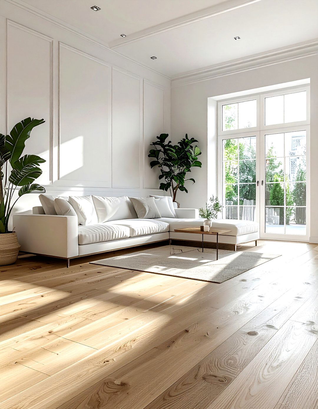 Light wood flooring - 30 compact living room ideas