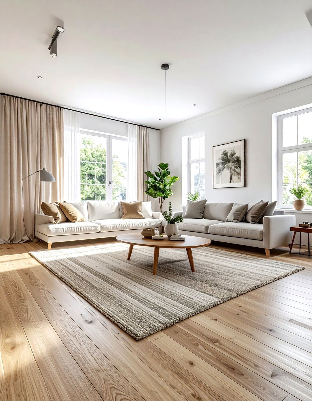 Light wood floors living room - 30 airy living room ideas