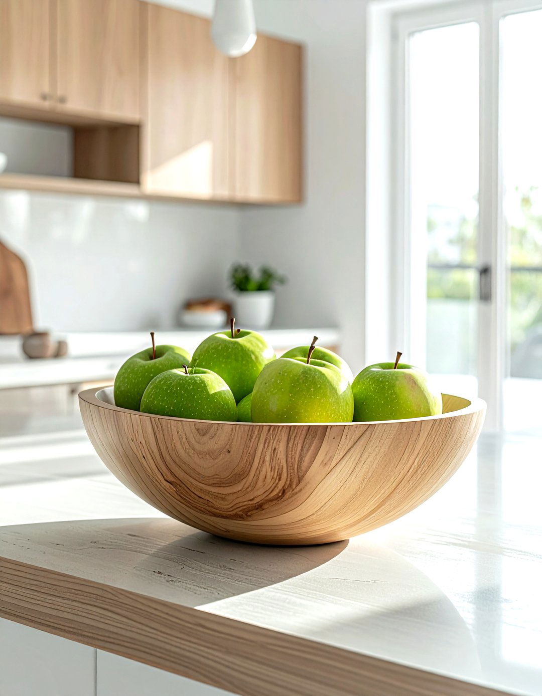 Light wood fruit bowl - 30 beige dining room accessories ideas