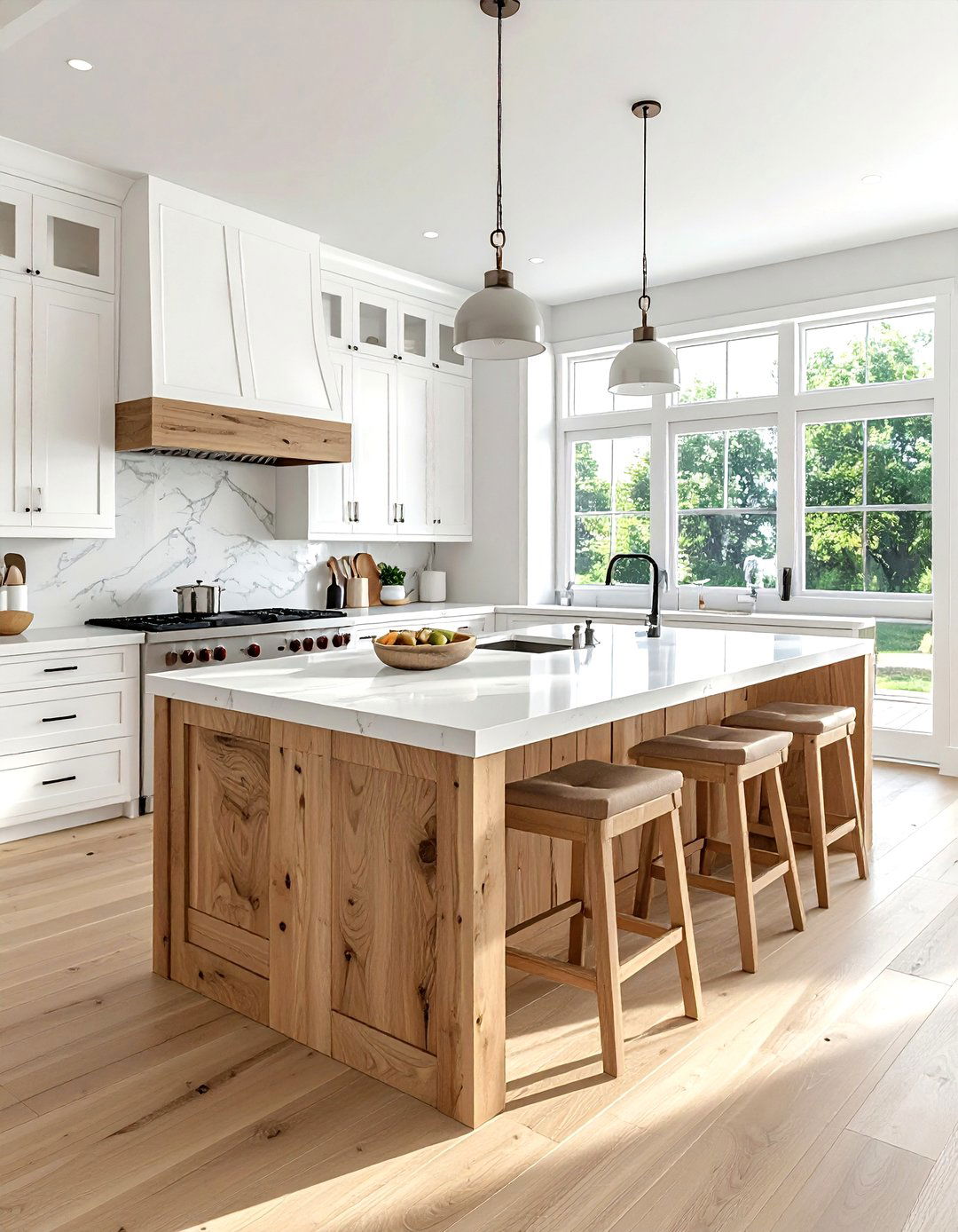 Light wood kitchen island - 30 light wood decor ideas