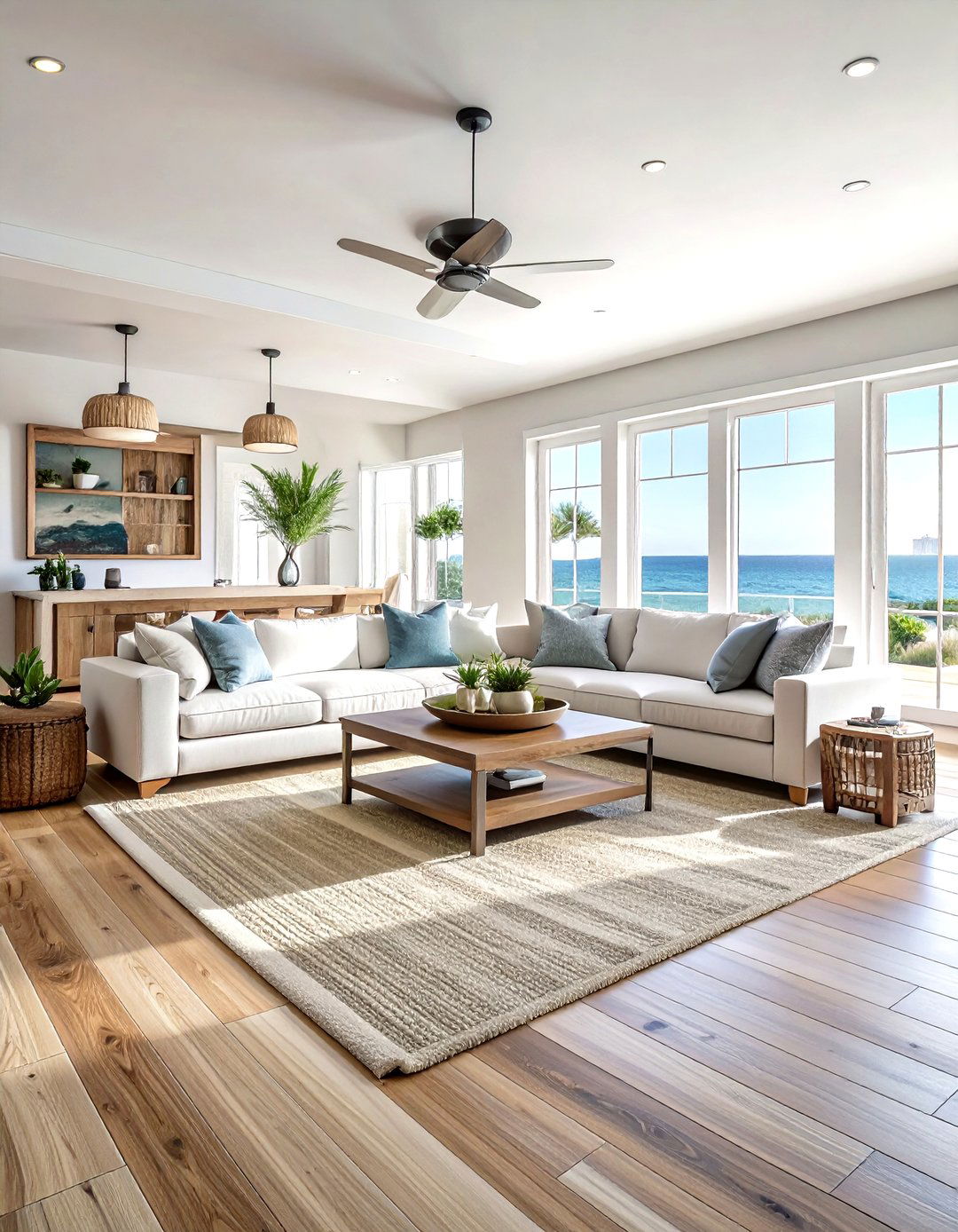 Light wood look tile - 30 living room tile designs