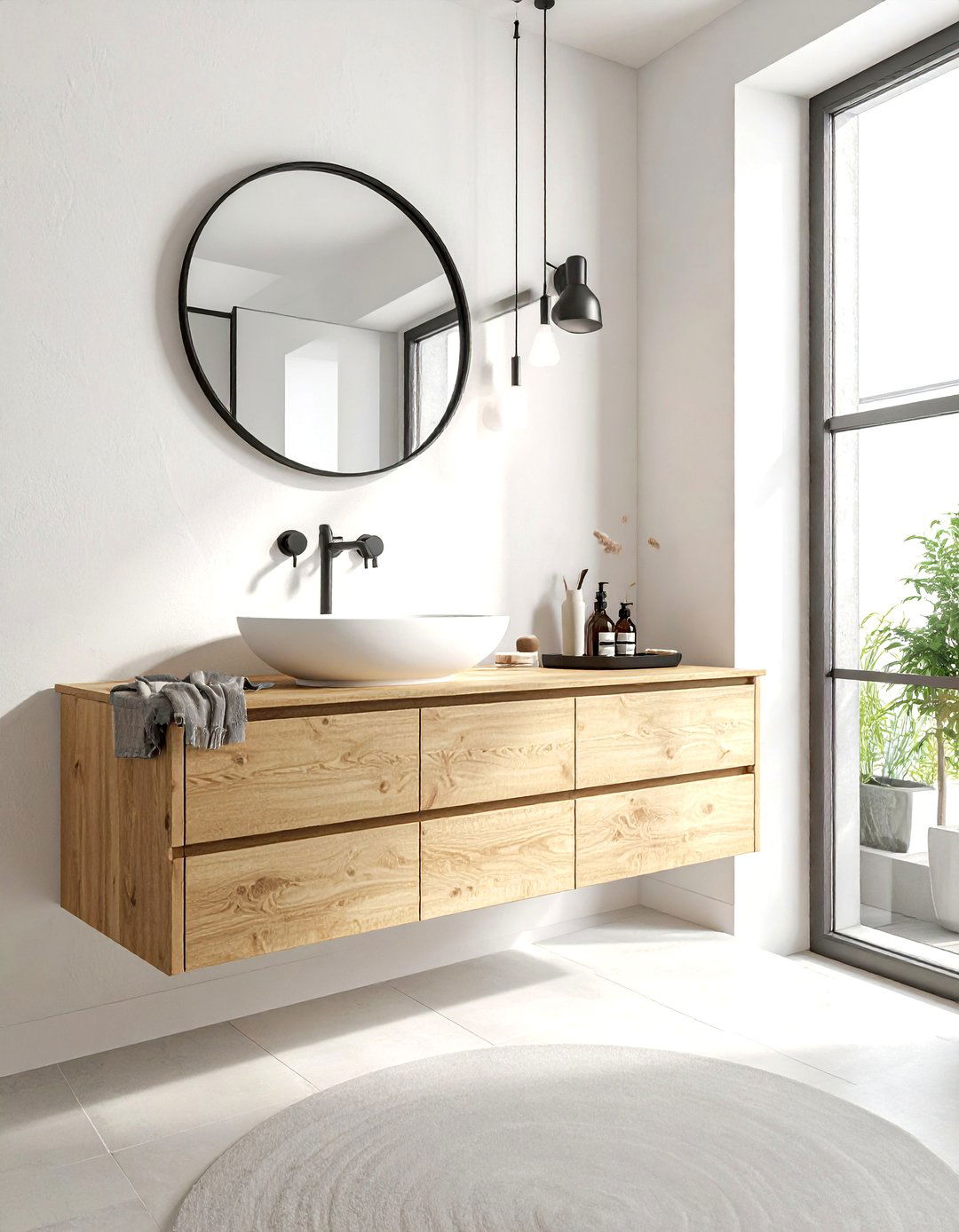 Light wood vanity bathroom - 30 bright bathroom ideas