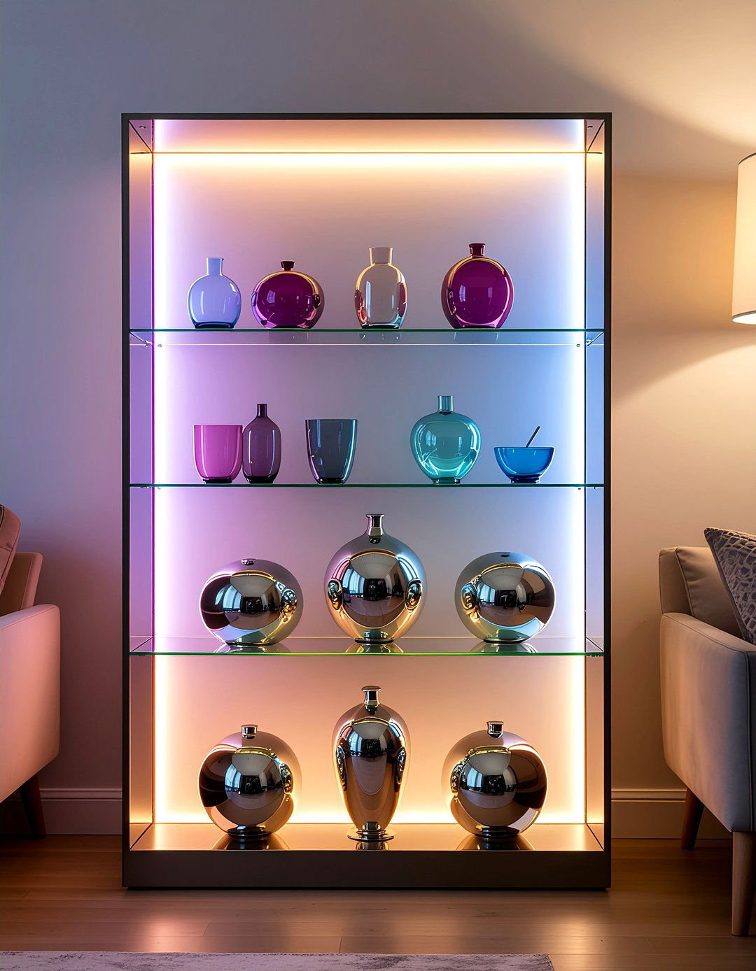 Lighted Display Case - 30 living room display cabinet ideas