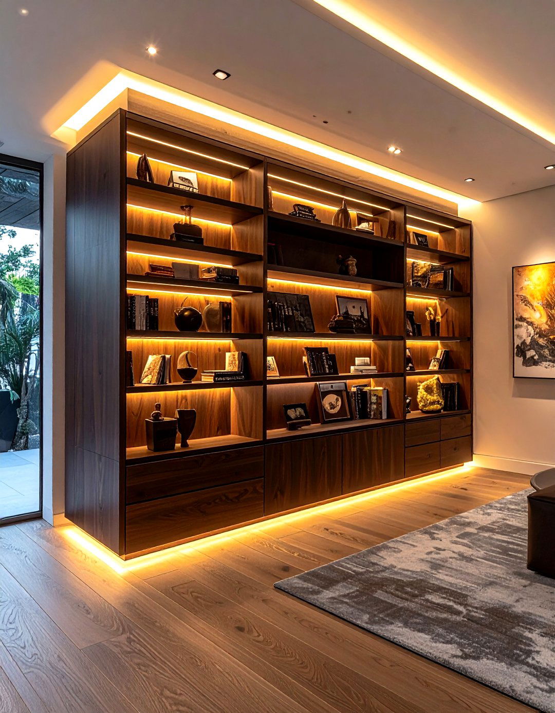 Lighted display bookcase - 30 built-in bookcase ideas