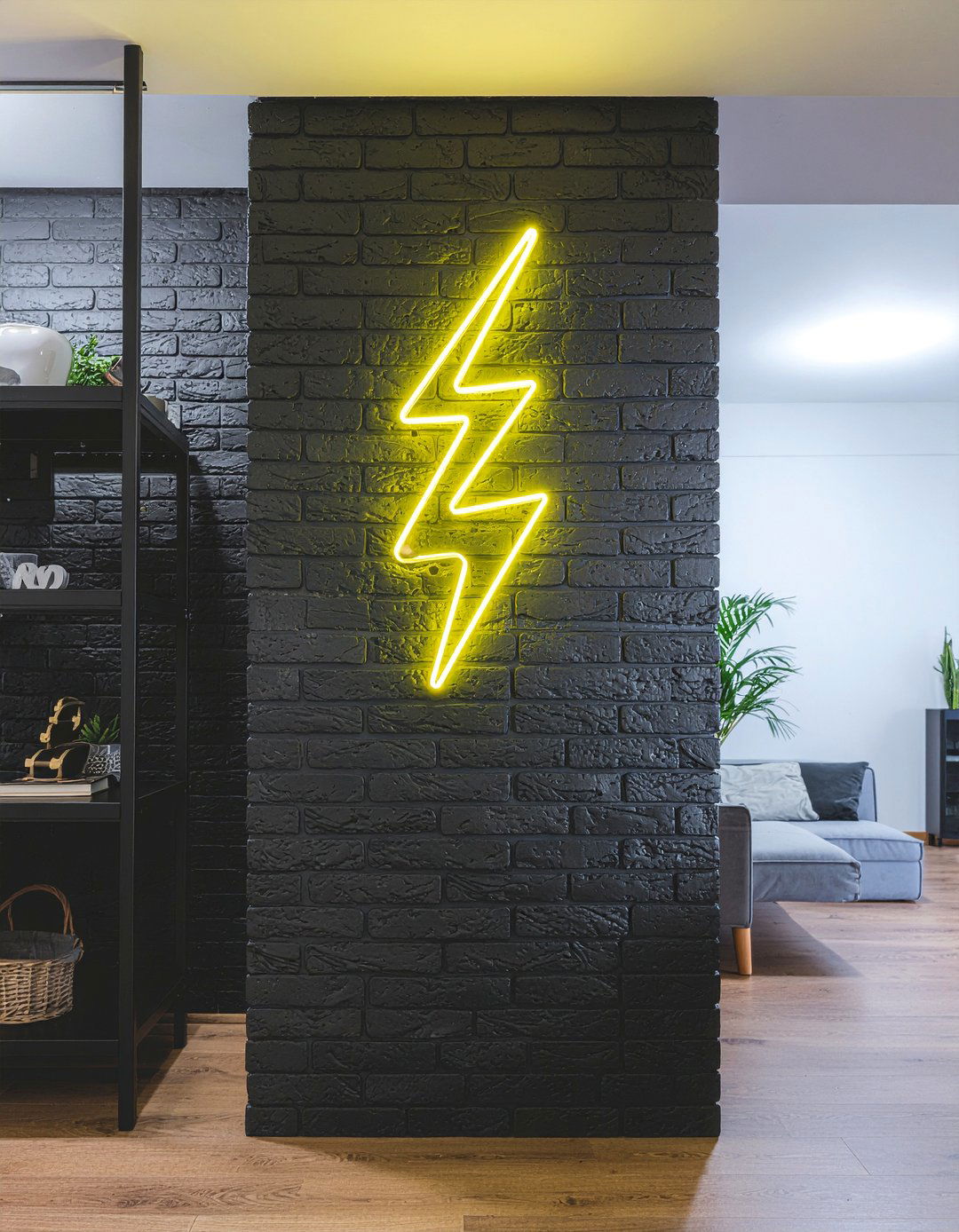Lightning Bolt Neon Sign - 30 living room neon signs