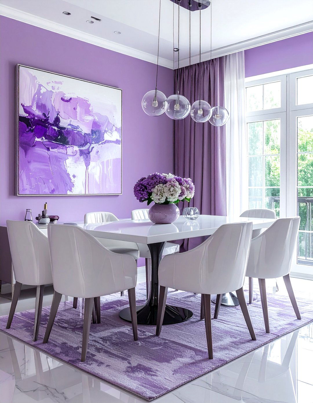 Lilac Dining Room - 30 pastel dining room ideas
