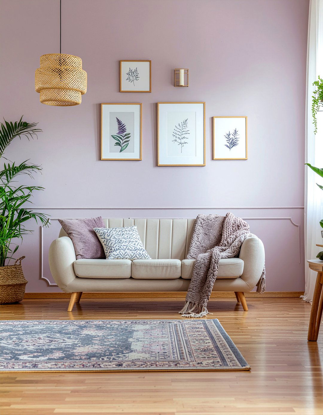 Lilac accent wall