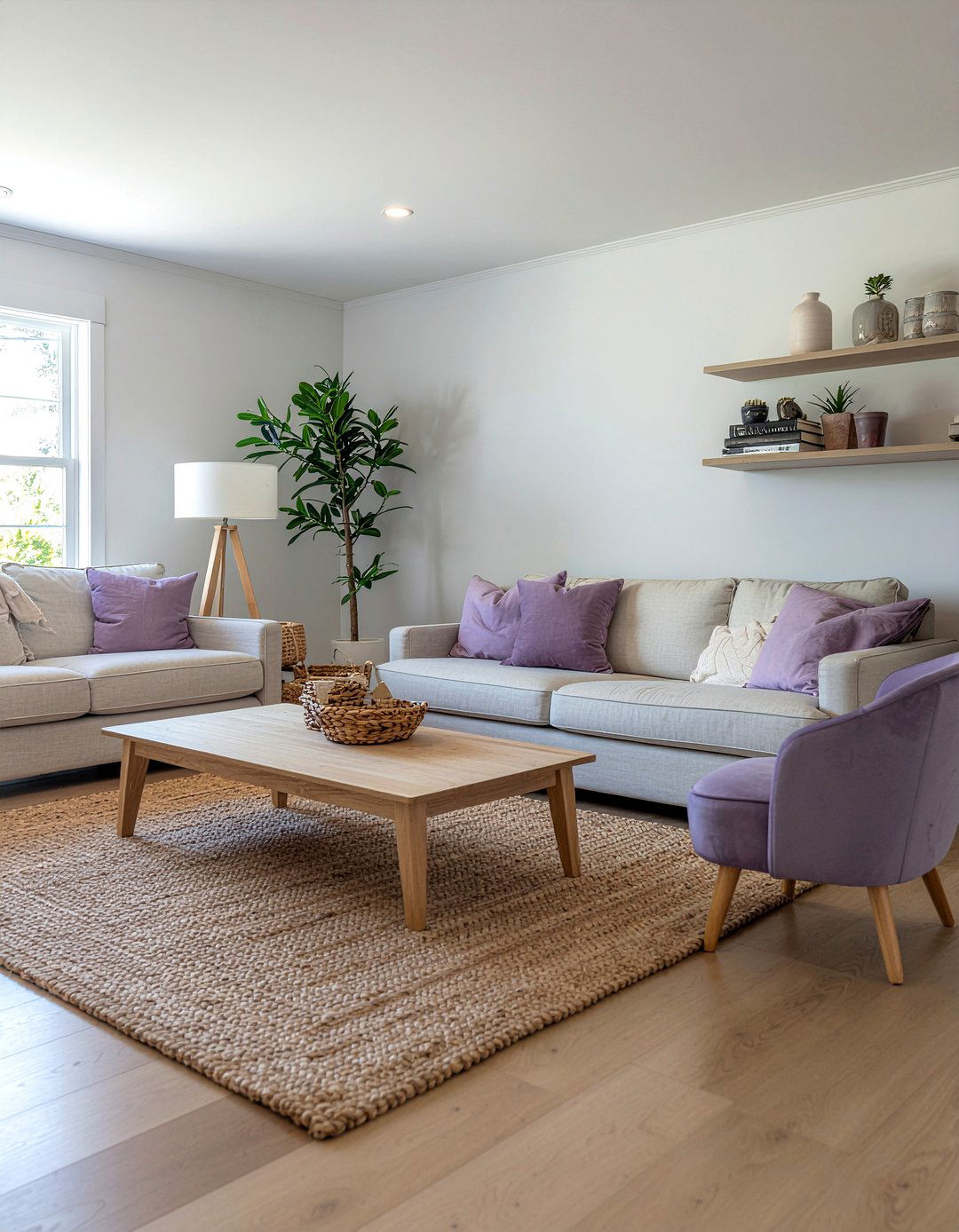 Lilac and beige living room - 30 lilac living room ideas