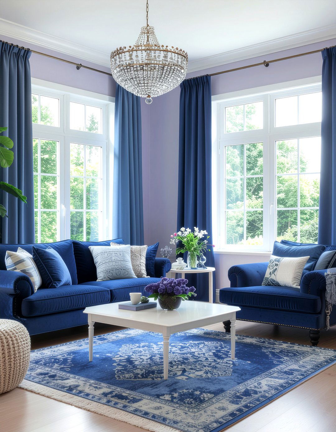 Lilac and blue living room - 30 lilac living room ideas
