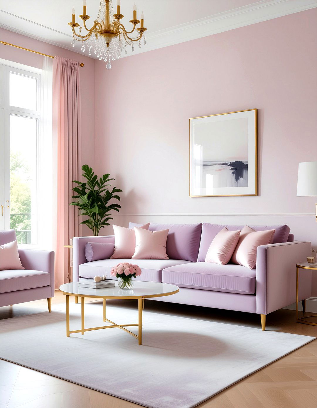 Lilac and pink living room - 30 lilac living room ideas