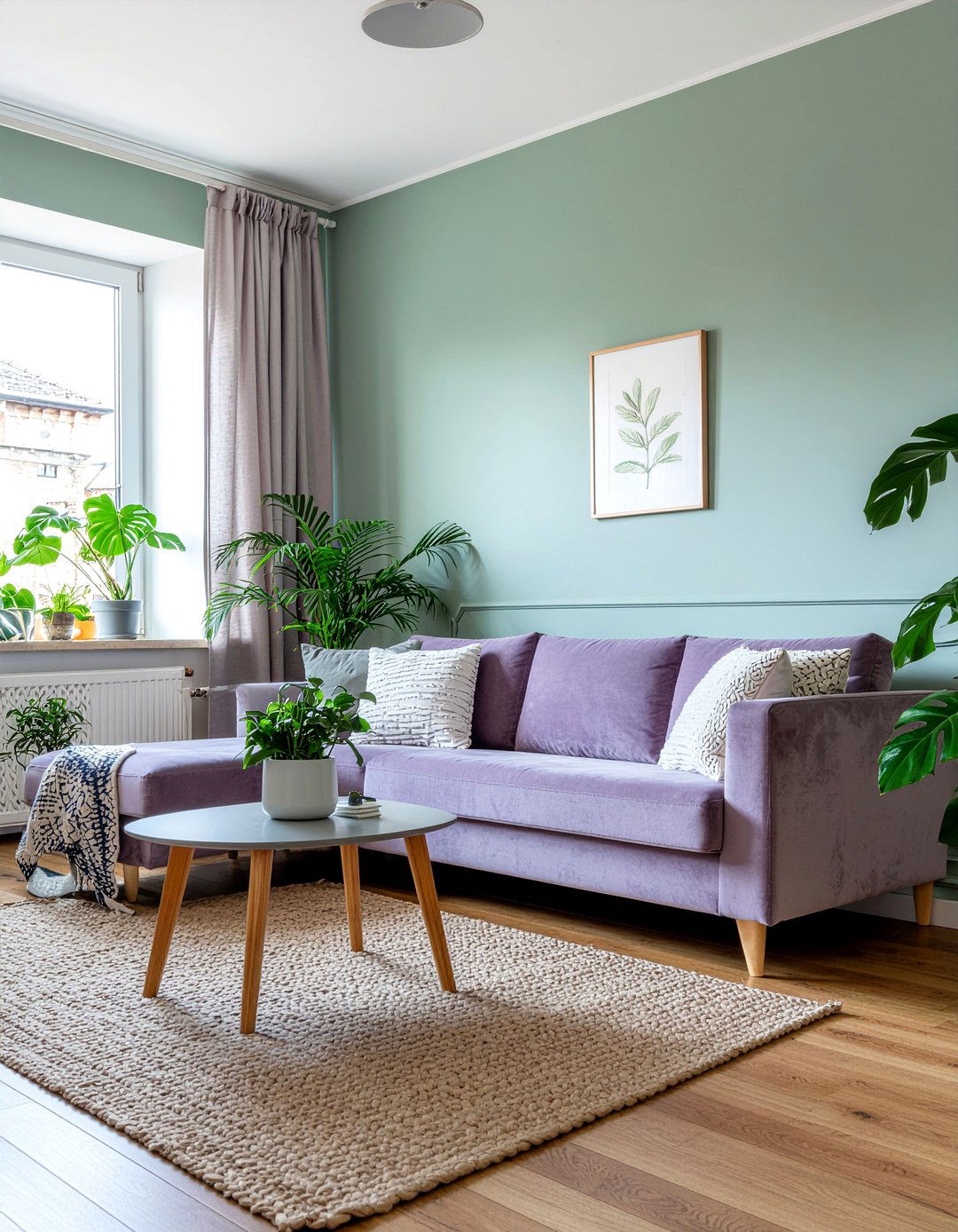Lilac and sage green living room - 30 lilac living room ideas