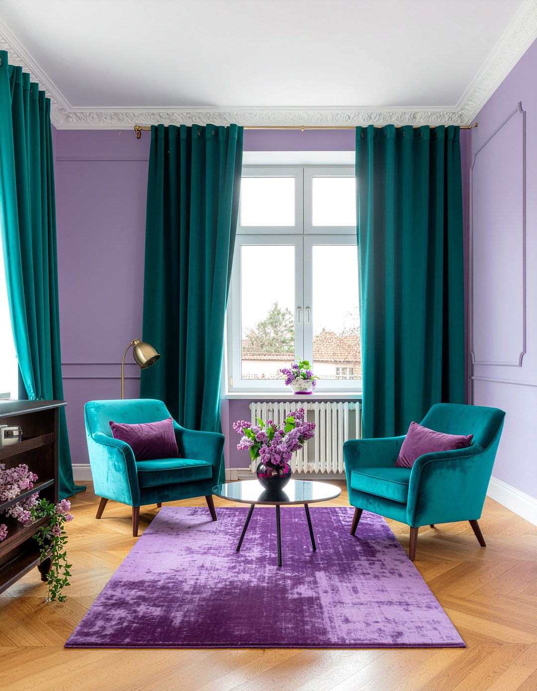 Lilac and teal living room - 30 lilac living room ideas