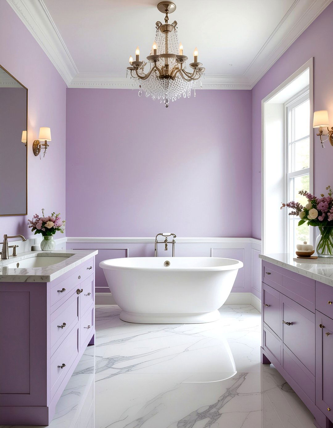 Lilac bathroom - 30 small bathroom color ideas