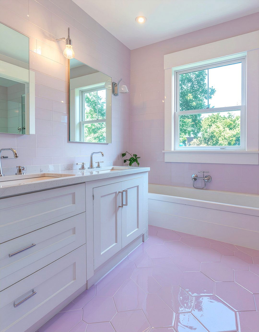 Lilac bathroom tile - 30 purple bathroom ideas