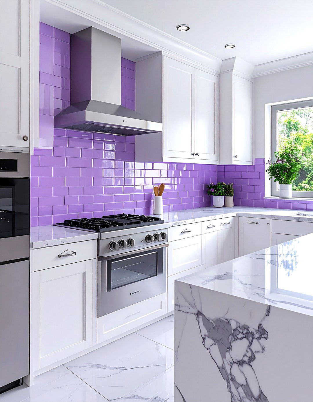Lilac kitchen backsplash - 30 purple decor ideas