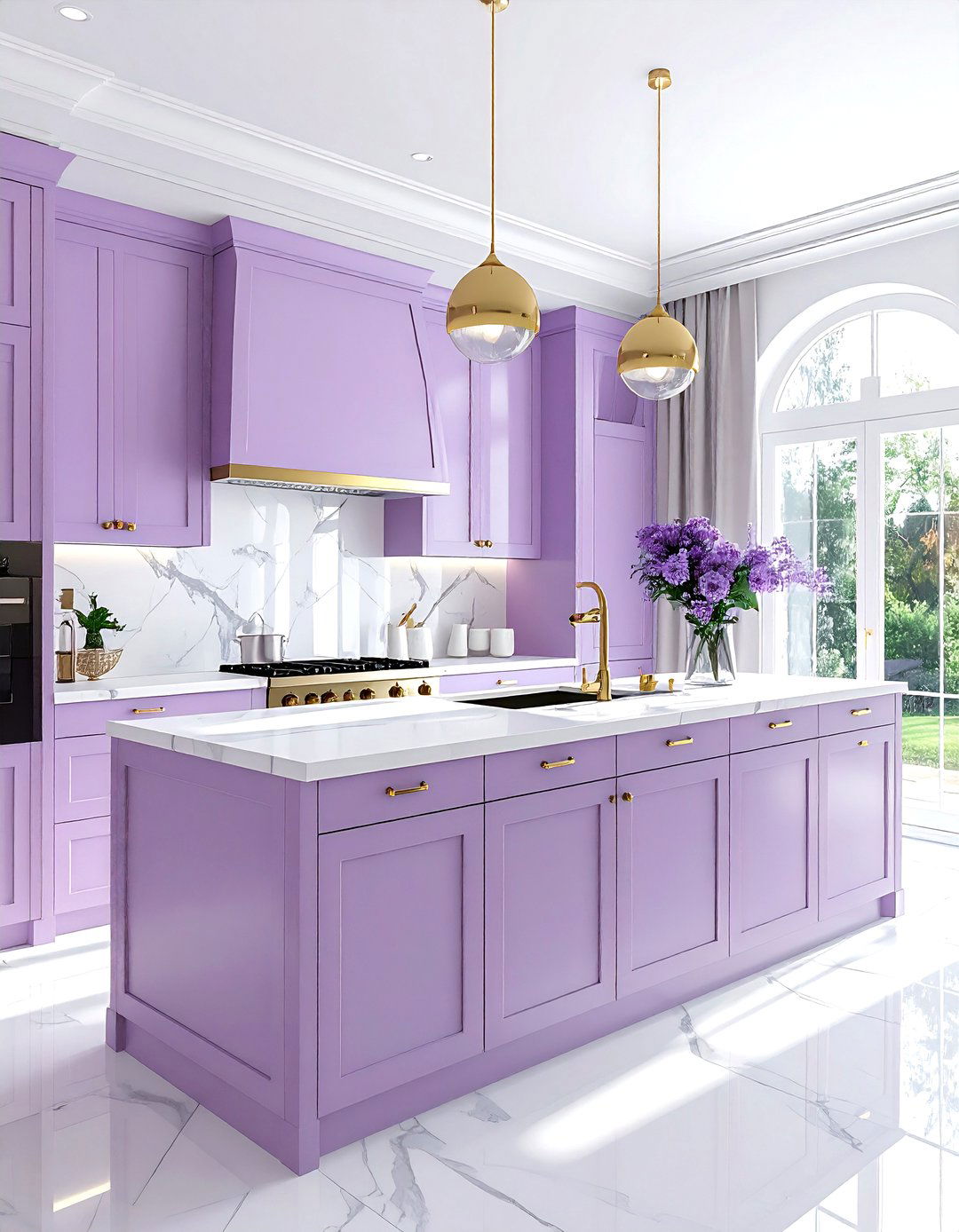 Lilac kitchen cabinets - 30 purple and white kitchen ideas