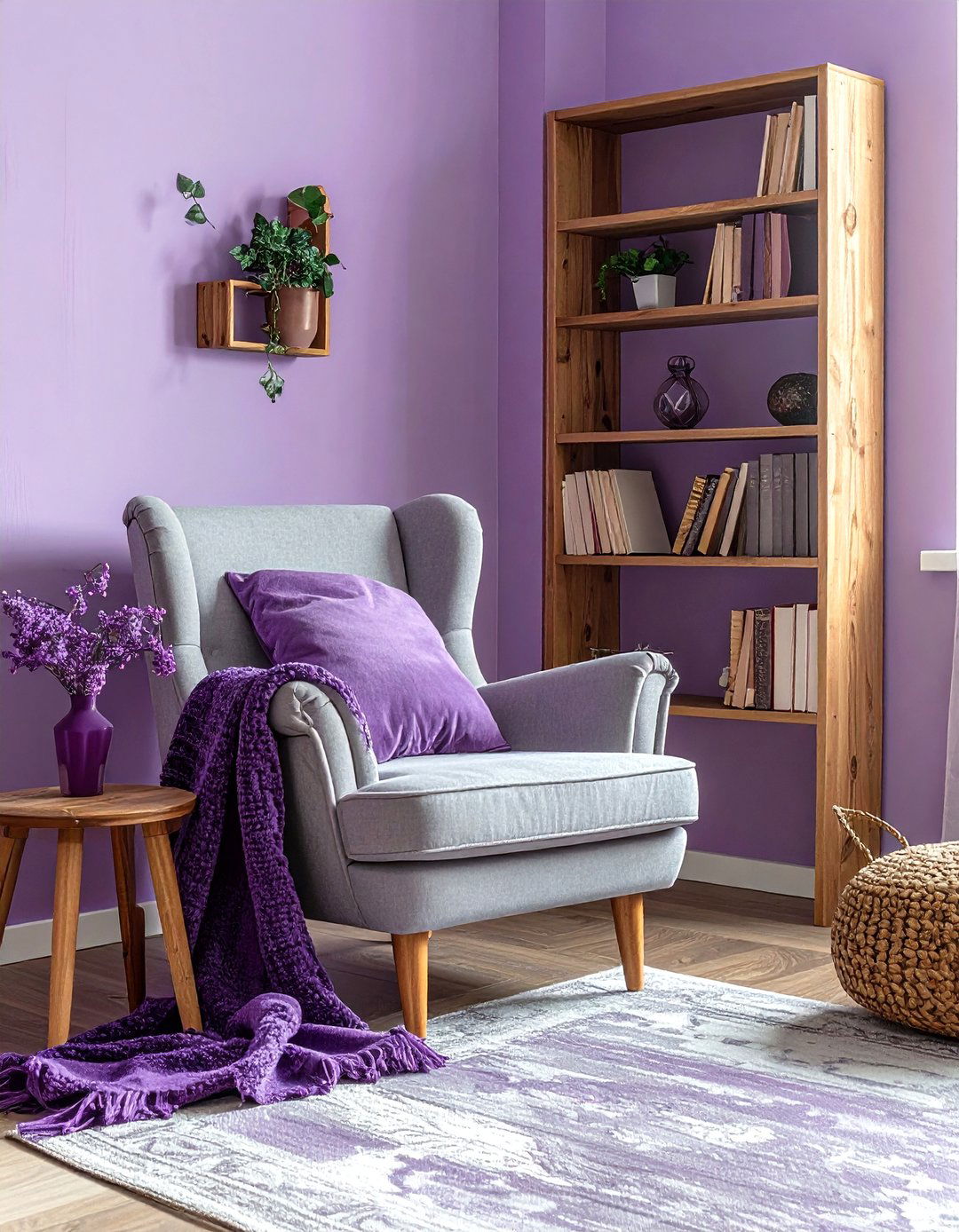Lilac reading nook - 30 purple decor ideas