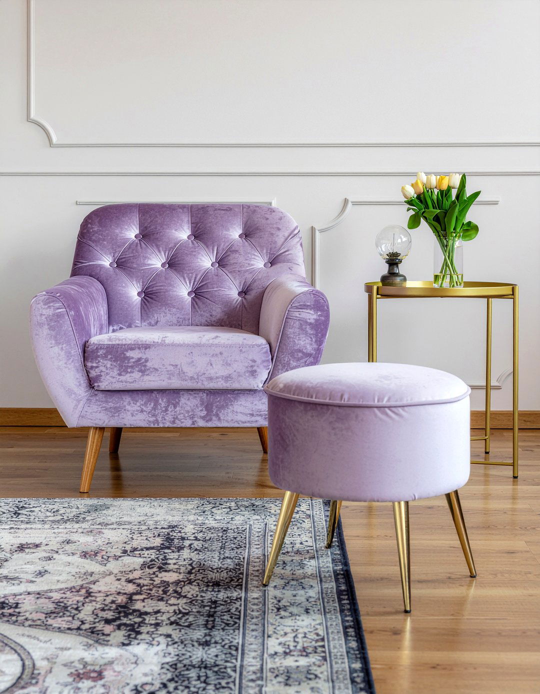 Lilac velvet furniture - 30 lilac living room ideas