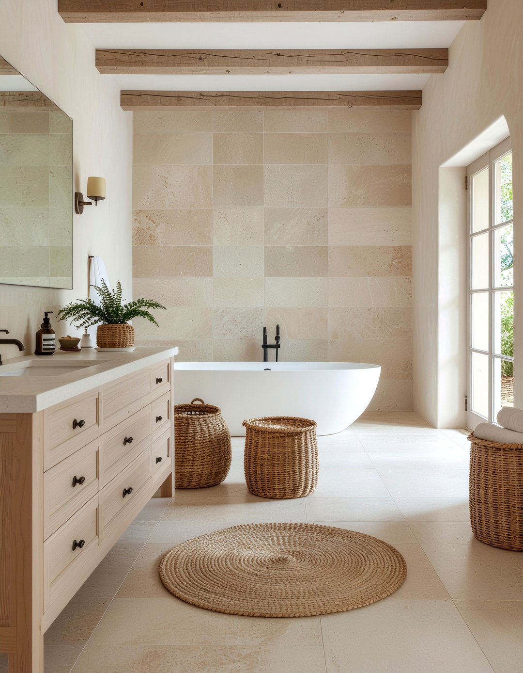 Limestone Bathroom Tile - 30 large format tile bathroom ideas