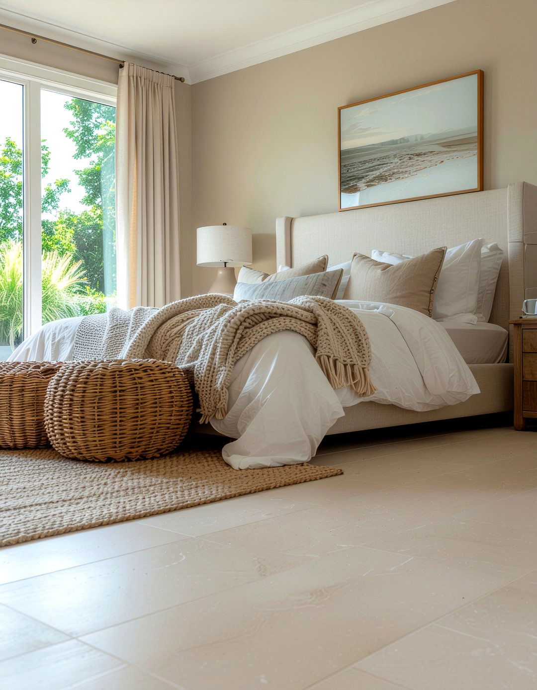 Limestone Bedroom Floor - 30 bedroom tile ideas