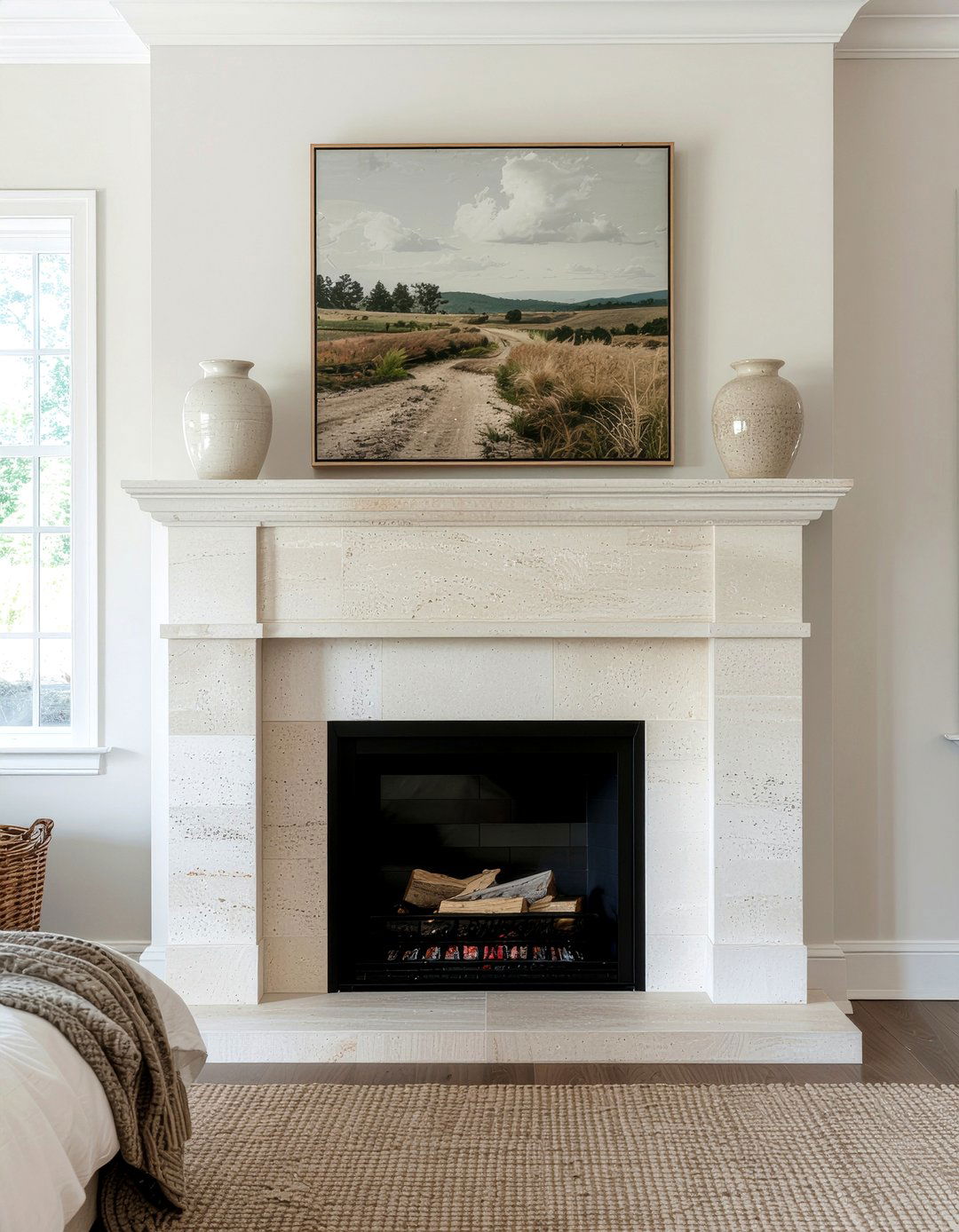 Limestone Fireplace Mantel - 30 bedroom fireplace mantels