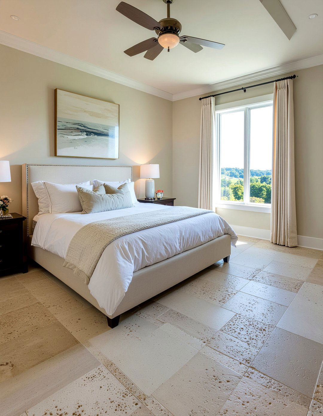 Limestone Flooring - 30 bedroom tile designs