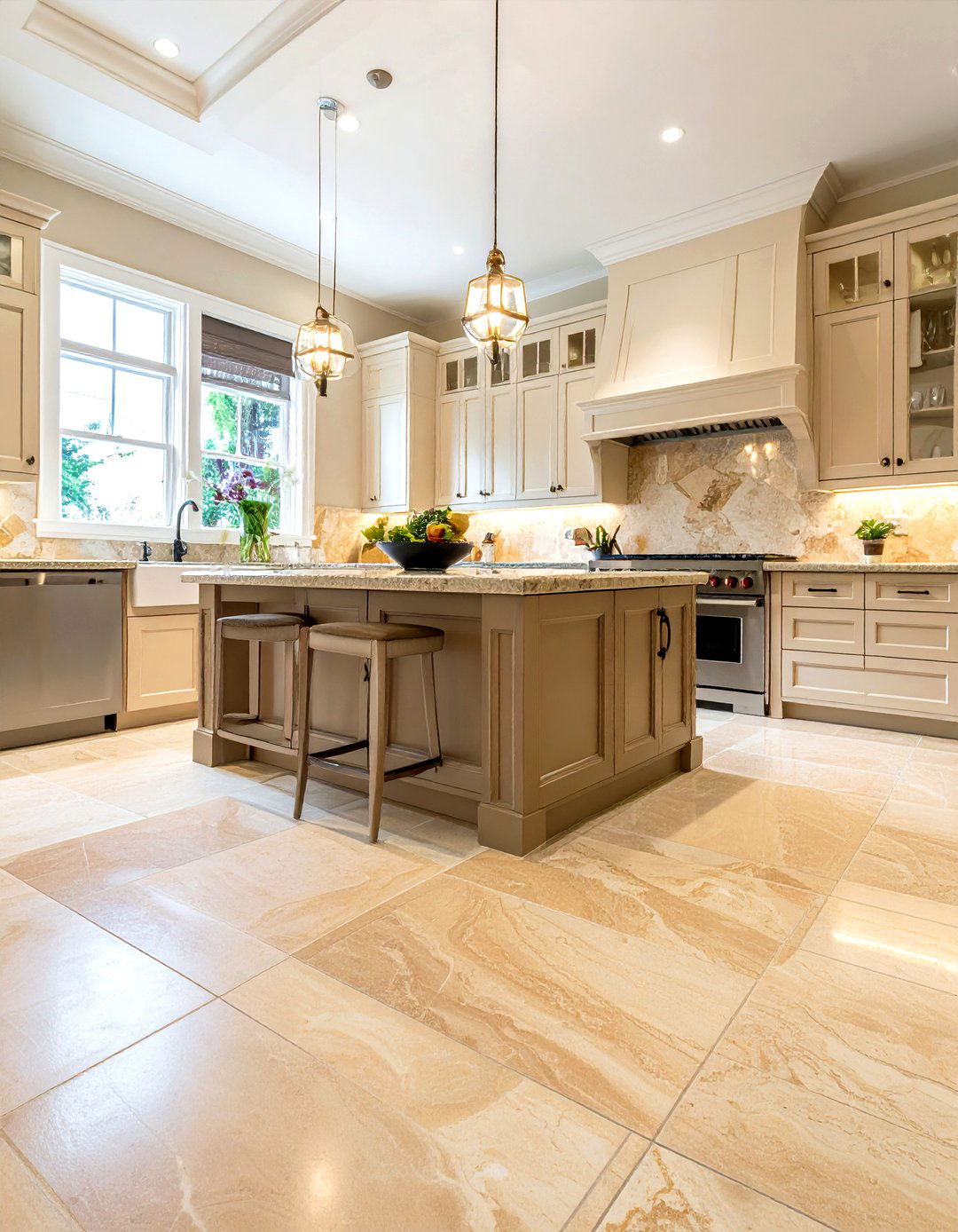 Limestone Kitchen Flooring - 30 tile floor kitchen ideas
