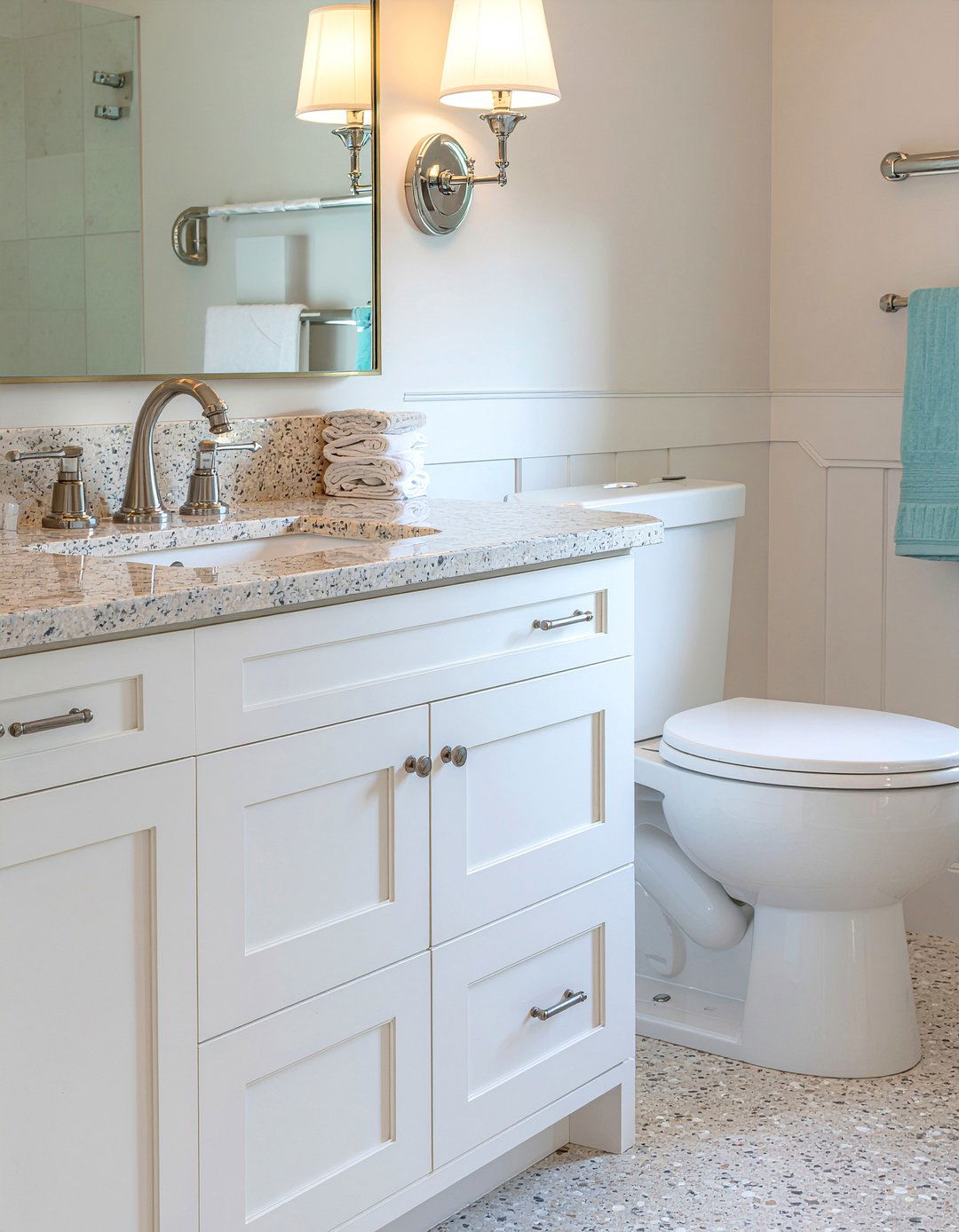 Limestone Look Laminate - 30 laminate bathroom countertop ideas