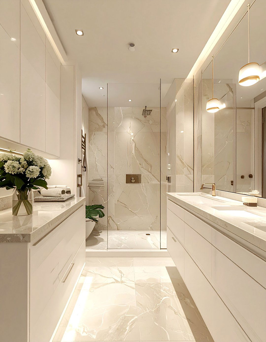 Limestone Look Porcelain Bathroom - 30 porcelain bathroom ideas