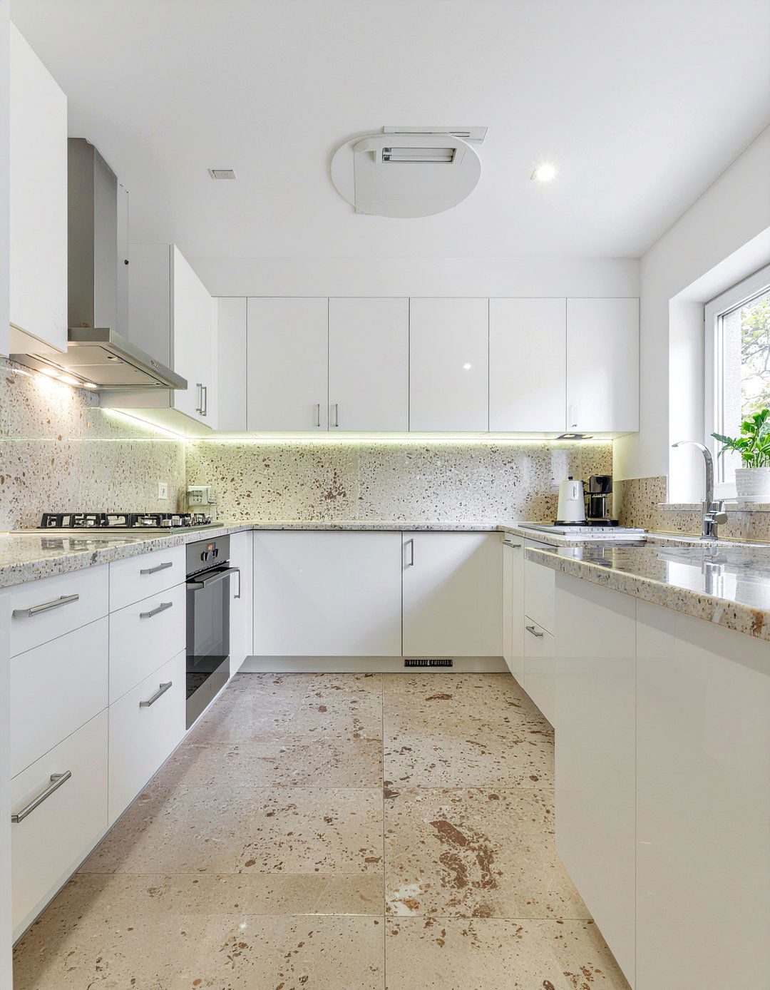 Limestone Look Porcelain Tile - 30 porcelain tile floor kitchen ideas