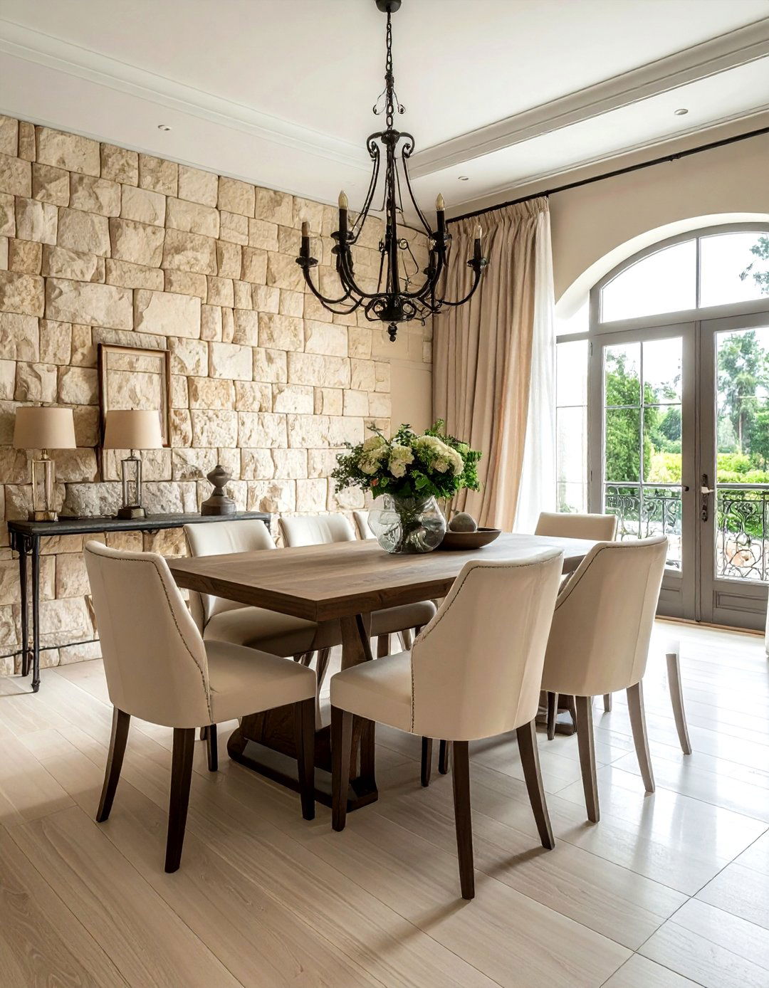 Limestone Wall Panels - 30 château dining room ideas