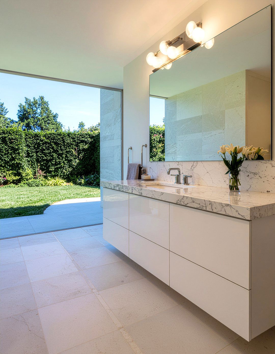 Limestone and marble bathroom - 30 limestone tile bathroom ideas