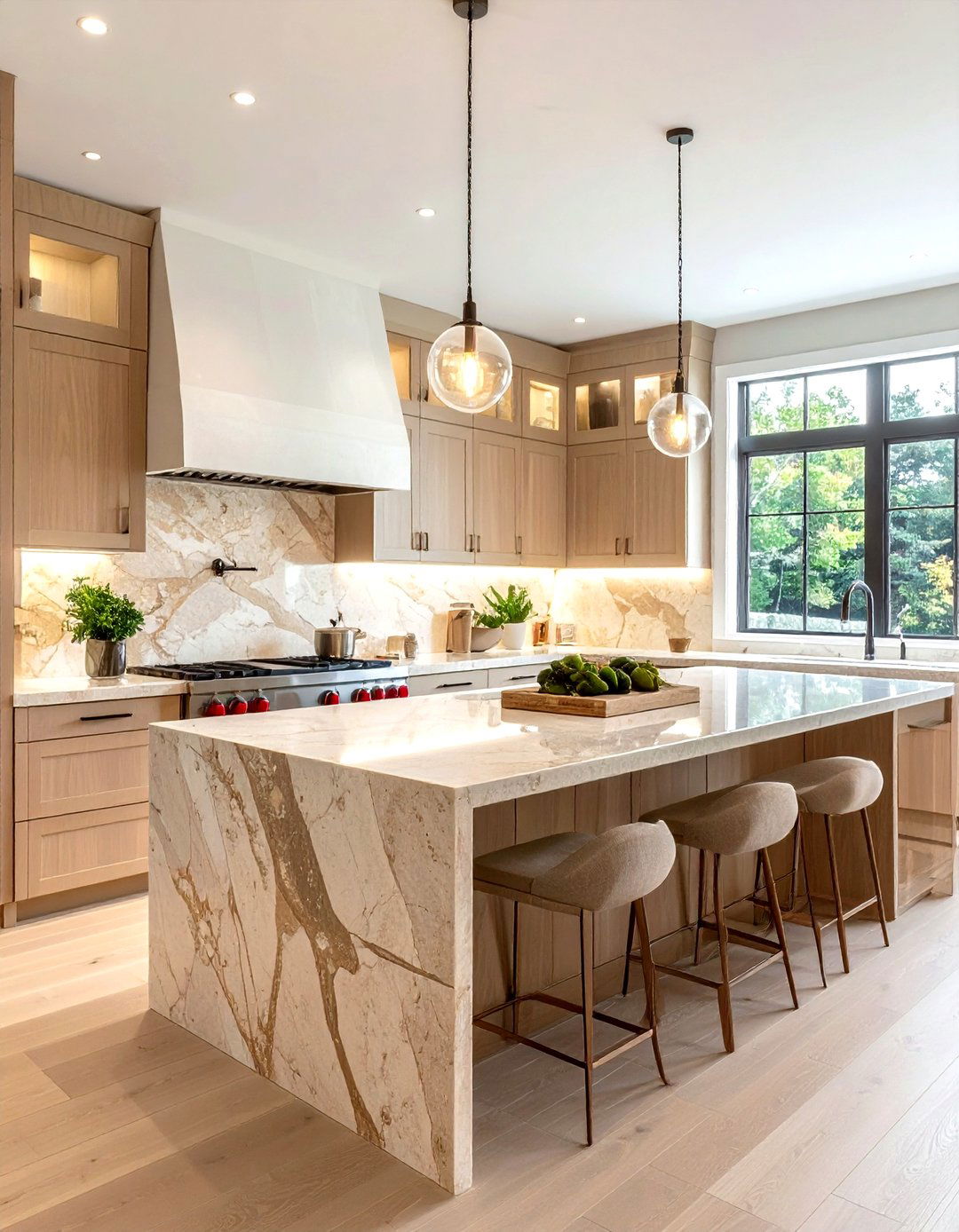 Limestone backsplash - 30 full height kitchen backsplash ideas