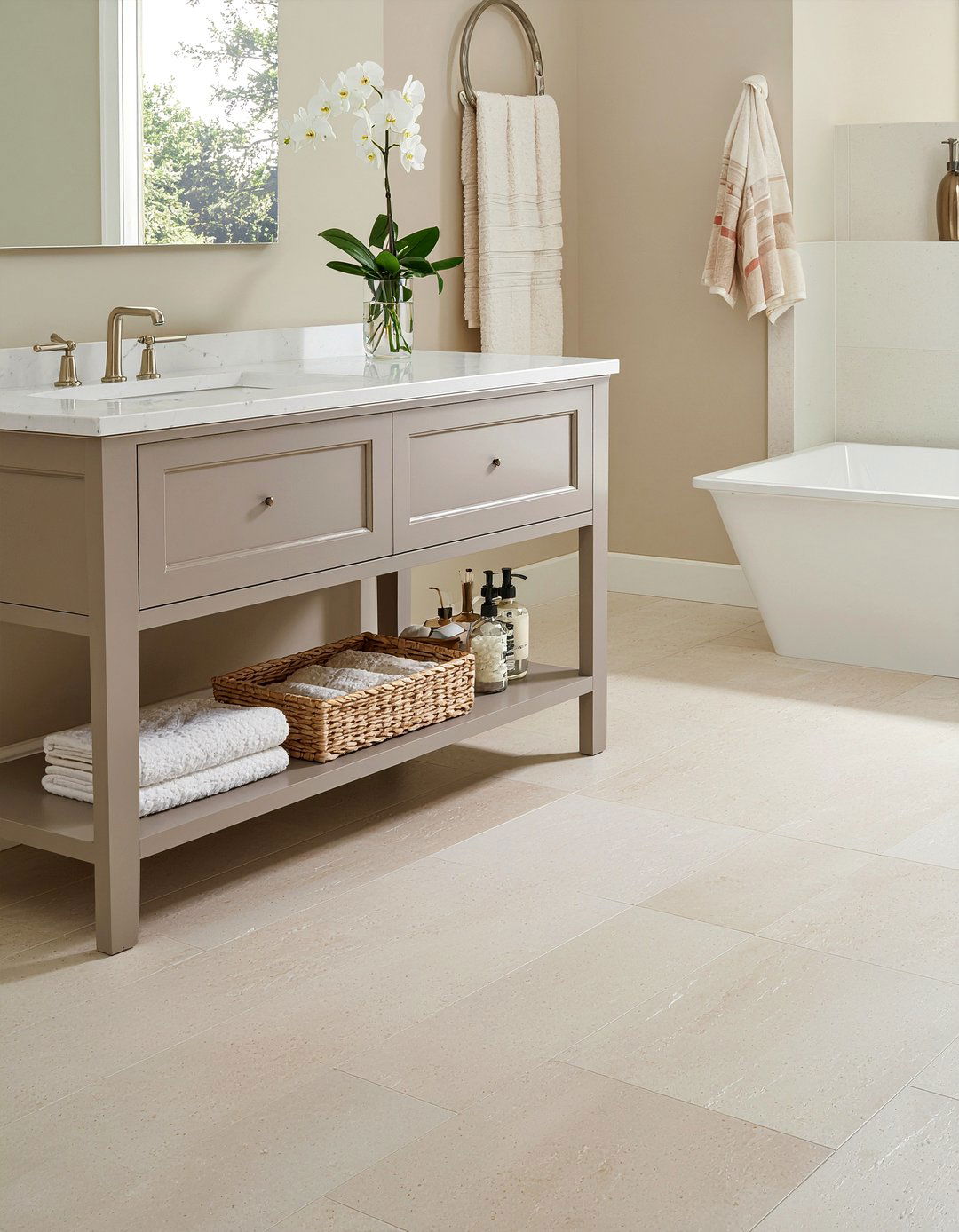 Limestone bathroom floor - 30 bathroom floor ideas