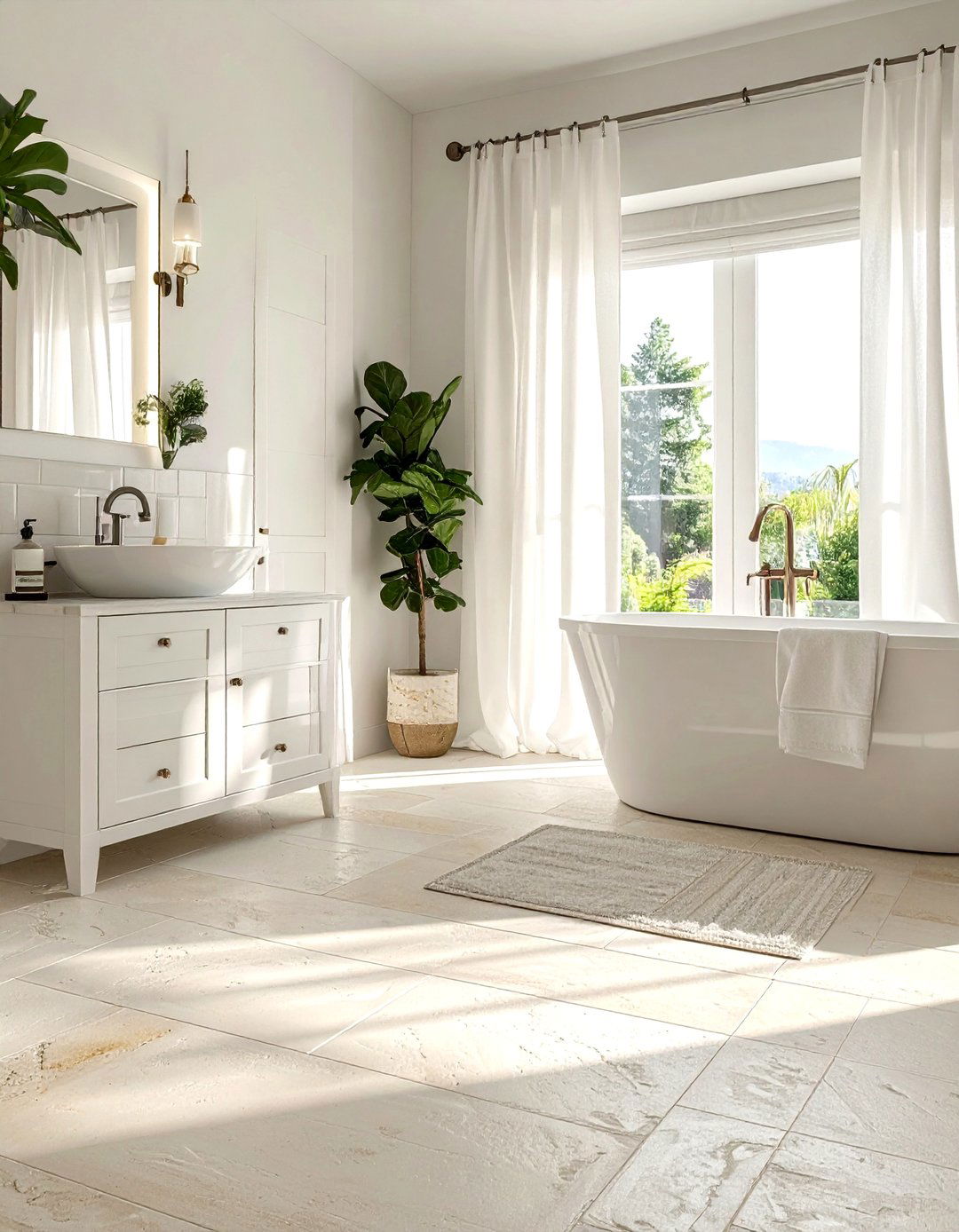 Limestone bathroom flooring - 30 earthy tone bathroom ideas