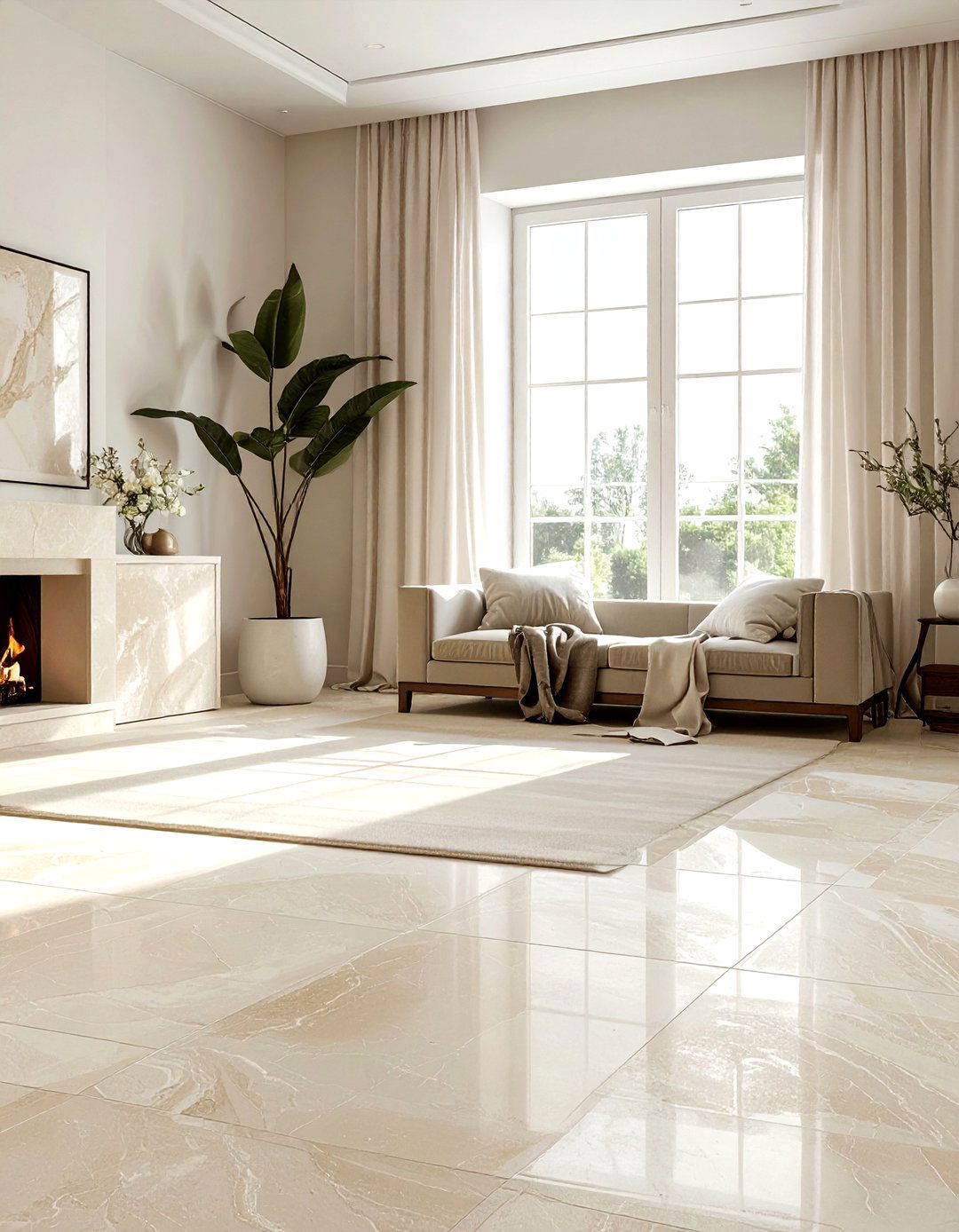 Limestone floor tile - 30 bedroom floor design ideas