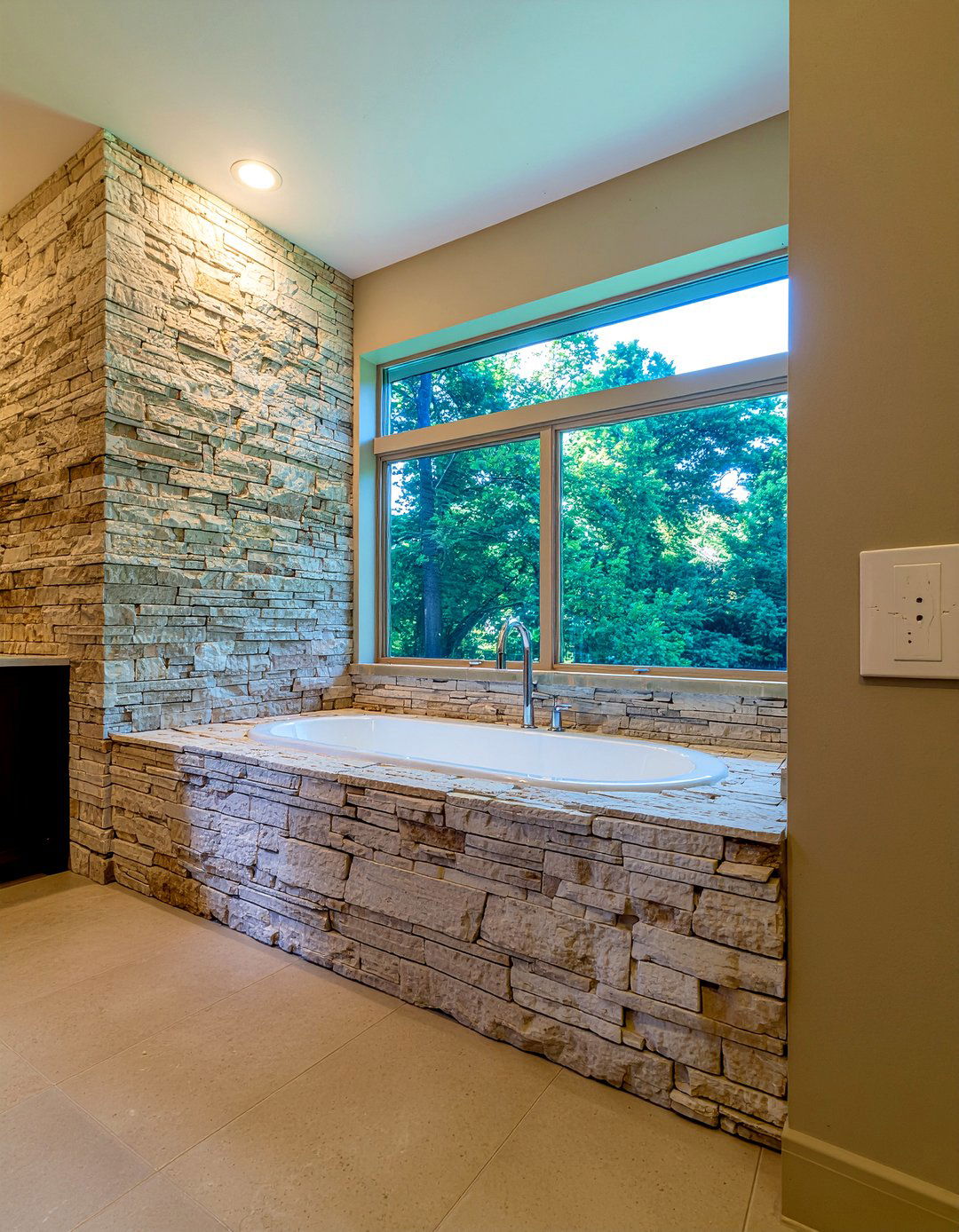 Limestone tub surround - 30 limestone tile bathroom ideas