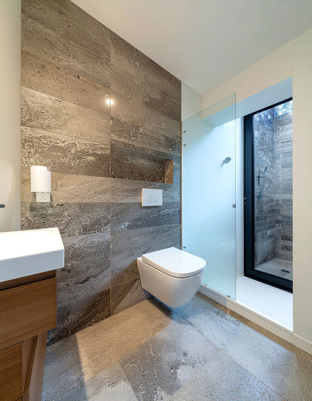 Limestone wet room - 30 limestone tile bathroom ideas